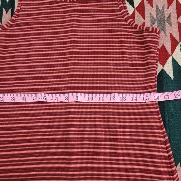 Marine‎ Layer Lexi Rib Daytime Midi Dress Sz XL Ruby Wine Striped Knit Casual - Picture 9 of 10